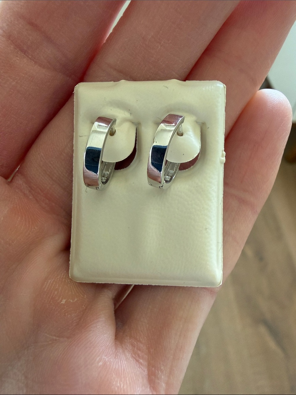 Sterling Silver Polished Hoop Huggie Earrings - Silver